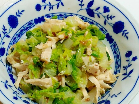 レンジで白菜大量消費☆白菜と鶏ささみのホットサラダ